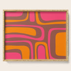 Mid-Century Modern Abstract Palm Springs Eclectic Pattern in Pink Brown Orange Serving Tray Gallery Image 1