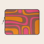 Mid-Century Modern Abstract Palm Springs Eclectic Pattern in Pink Brown Orange Laptop Sleeve Gallery Image 1