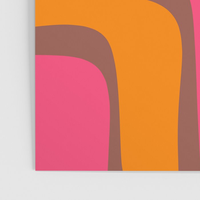 Mid-Century Modern Abstract Palm Springs Eclectic Pattern in Pink Brown Orange Poster Gallery Image 3