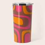 Mid-Century Modern Abstract Palm Springs Eclectic Pattern in Pink Brown Orange Travel Mug Gallery Image 1