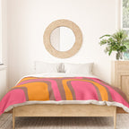 Mid-Century Modern Abstract Palm Springs Eclectic Pattern in Pink Brown Orange Duvet Cover Gallery Image 3