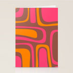 Mid-Century Modern Abstract Palm Springs Eclectic Pattern in Pink Brown Orange Stationery Card Gallery Image 2