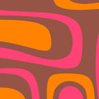 Mid-Century Modern Abstract Palm Springs Eclectic Pattern in Pink Brown Orange Coffee Mug Gallery Image 2