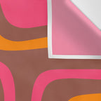 Mid-Century Modern Abstract Palm Springs Eclectic Pattern in Pink Brown Orange Wall Tapestry Gallery Image 3
