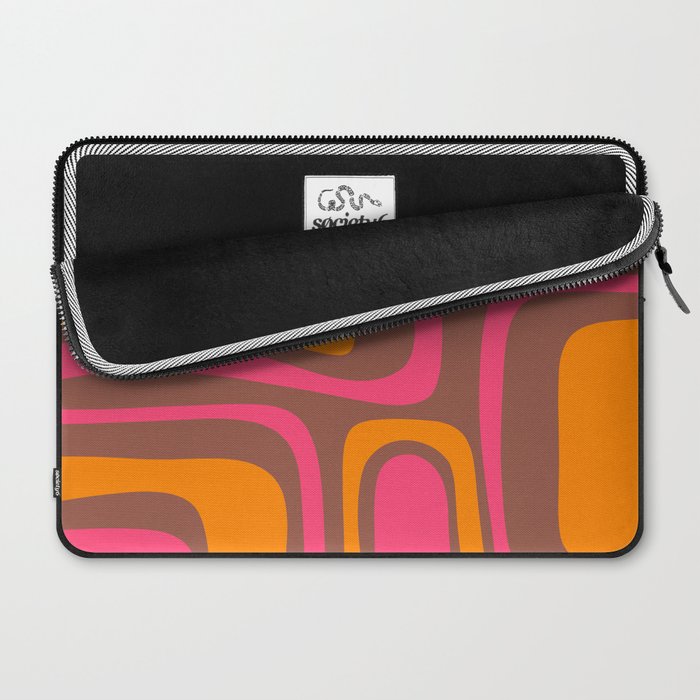 Mid-Century Modern Abstract Palm Springs Eclectic Pattern in Pink Brown Orange Laptop Sleeve Gallery Image 2