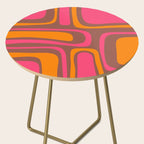 Mid-Century Modern Abstract Palm Springs Eclectic Pattern in Pink Brown Orange Side Table Gallery Image 2