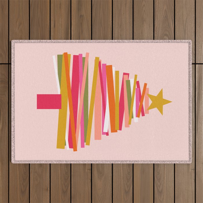 Ribbon Christmas Tree - candy Outdoor Rug Gallery Image 1