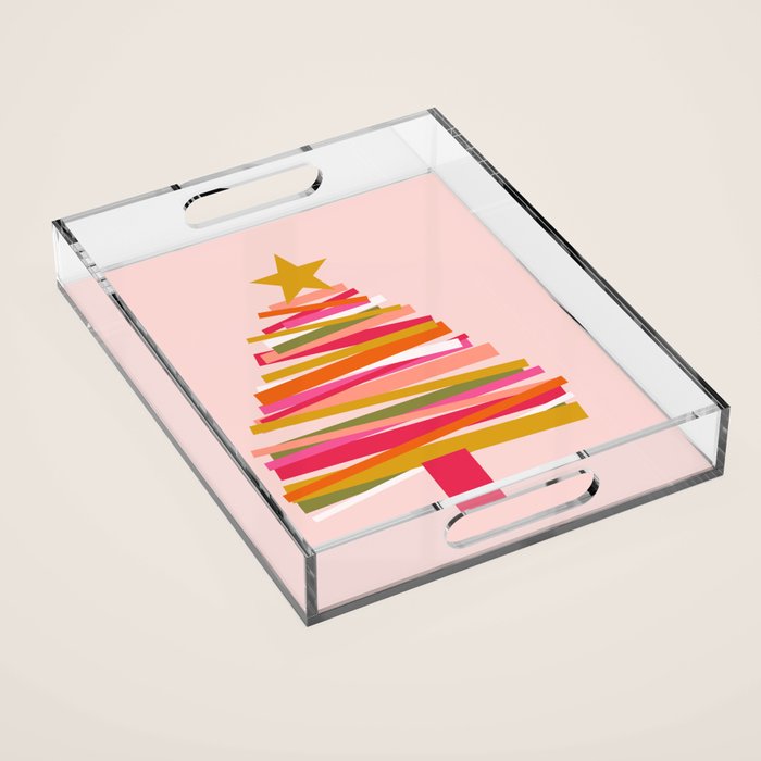 Ribbon Christmas Tree - candy Acrylic Tray Gallery Image 1