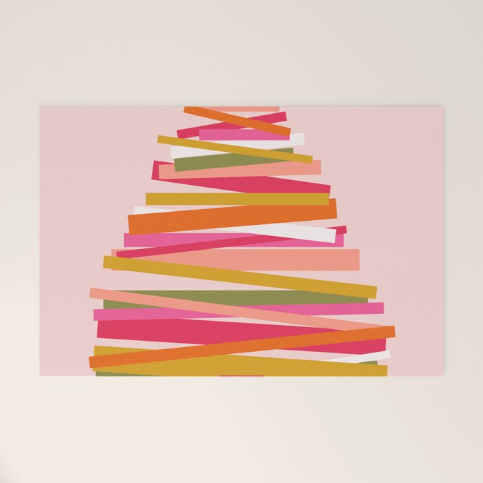 Ribbon Christmas Tree - candy Welcome Mat Gallery Image 1