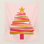 Ribbon Christmas Tree - candy Wall Tapestry Gallery Image 4