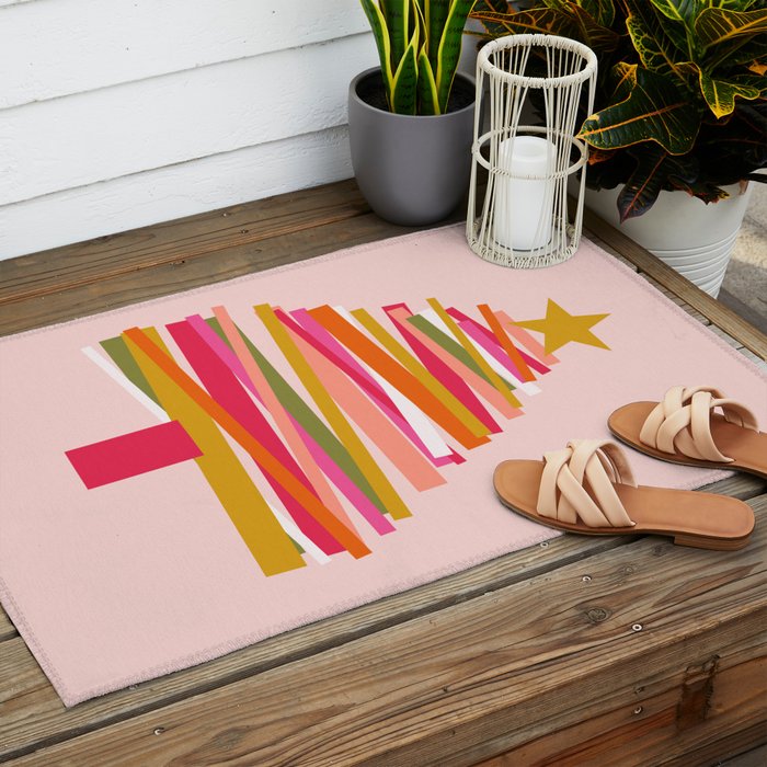 Ribbon Christmas Tree - candy Outdoor Rug Gallery Image 2
