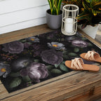 Mystic Moon Night Roses Botanical Flower Garden Outdoor Rug Gallery Image 2