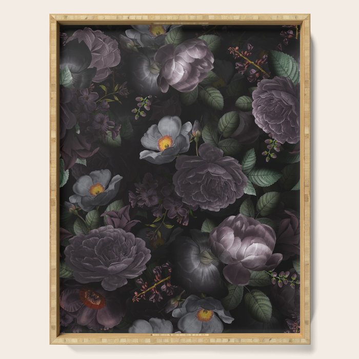 Mystic Moon Night Roses Botanical Flower Garden Serving Tray Gallery Image 1