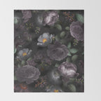 Mystic Moon Night Roses Botanical Flower Garden Throw Blanket Gallery Image 2