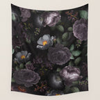 Mystic Moon Night Roses Botanical Flower Garden Wall Tapestry Gallery Image 4