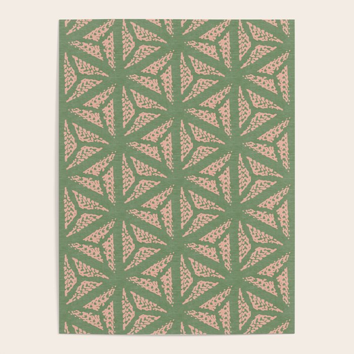 Threaded Geometric Green Peach Poster Gallery Image 4