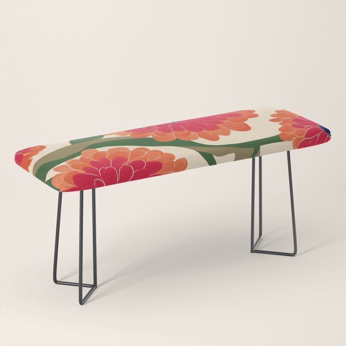 Red Zinnias Bench Gallery Image 1