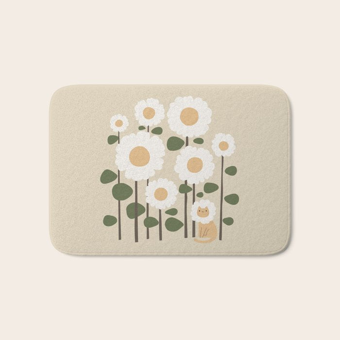 Cat and plant: Catmouflage Bath Mat Gallery Image 1