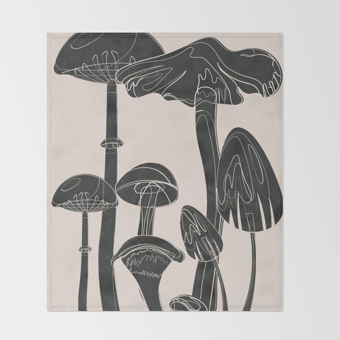 Abstract Mushrooms 12 Throw Blanket Gallery Image 2