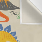 Jurassic Dinosaurs in Primary Colors Wall Tapestry Gallery Image 3