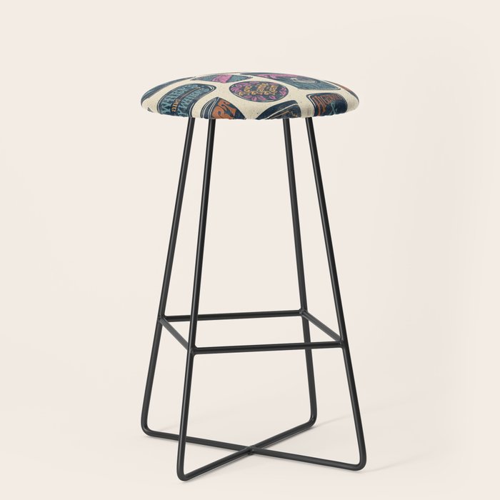 Vagabondâs Cupboard - midnight, cream, and more Stool Gallery Image 1