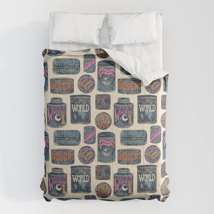 Vagabondâs Cupboard - midnight, cream, and more Comforter Gallery Image 1