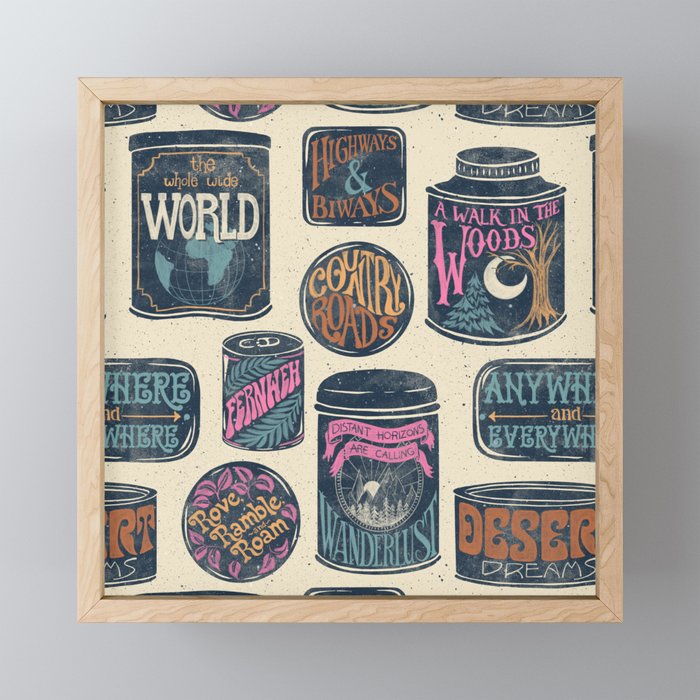 Vagabondâs Cupboard - midnight, cream, and more Mini Art Print Gallery Image 1