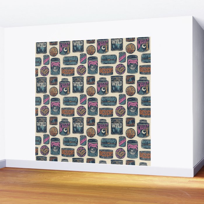 Vagabondâs Cupboard - midnight, cream, and more Wall Mural Gallery Image 2