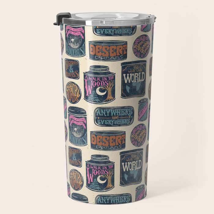 Vagabondâs Cupboard - midnight, cream, and more Travel Mug Gallery Image 3