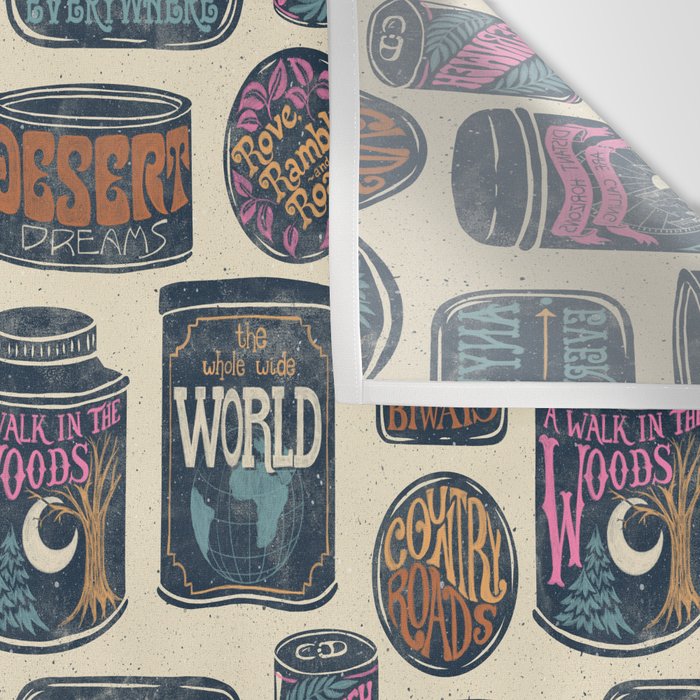 Vagabondâs Cupboard - midnight, cream, and more Wall Tapestry Gallery Image 3