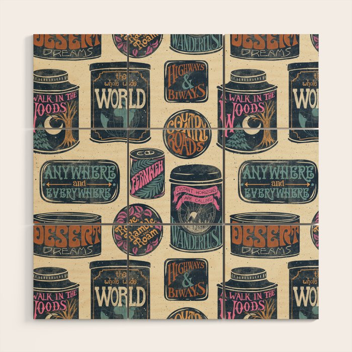 Vagabondâs Cupboard - midnight, cream, and more Wood Wall Art Gallery Image 1