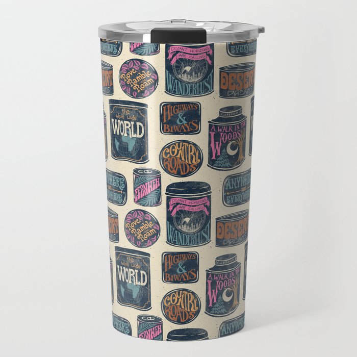 Vagabondâs Cupboard - midnight, cream, and more Travel Mug Gallery Image 1