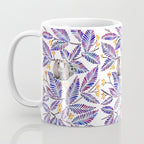 Happy Sloth - Tropical Indigo Leaves Coffee Mug Gallery Image 3