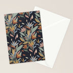 Hand Painted Floral Garden Night Stationery Card Gallery Image 2