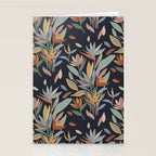 Hand Painted Floral Garden Night Stationery Card Gallery Image 2