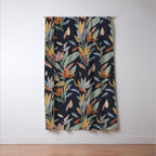 Hand Painted Floral Garden Night Window Curtain Gallery Image 3
