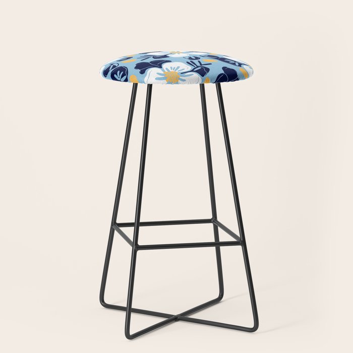 Vintage flower nature art pattern Stool Gallery Image 1