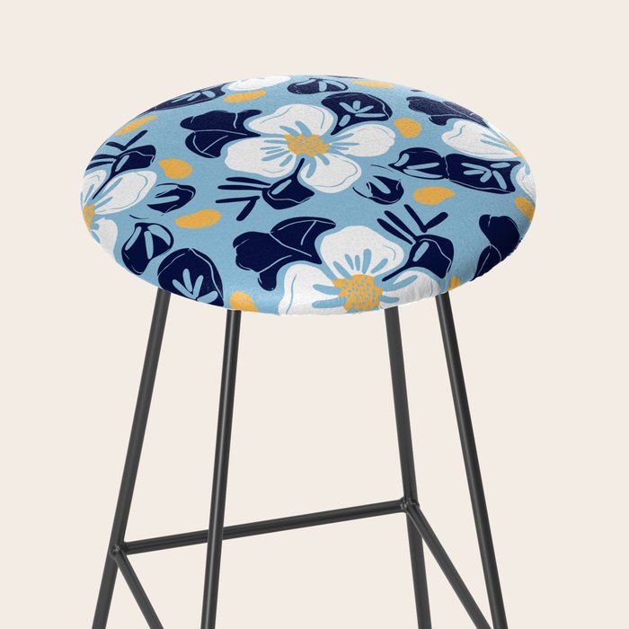 Vintage flower nature art pattern Stool Gallery Image 2