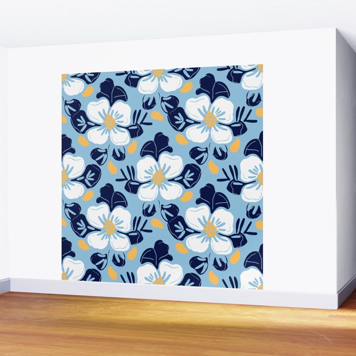 Vintage flower nature art pattern Wall Mural Gallery Image 2
