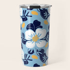 Vintage flower nature art pattern Travel Mug Gallery Image 1