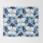 Vintage flower nature art pattern Throw Blanket Gallery Image 2