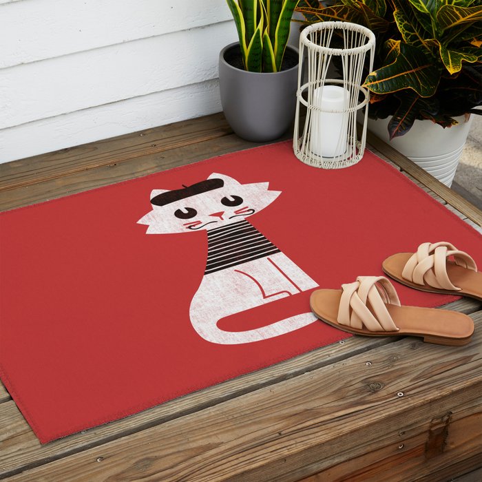Mark the cat goes to Paris Outdoor Rug Gallery Image 2