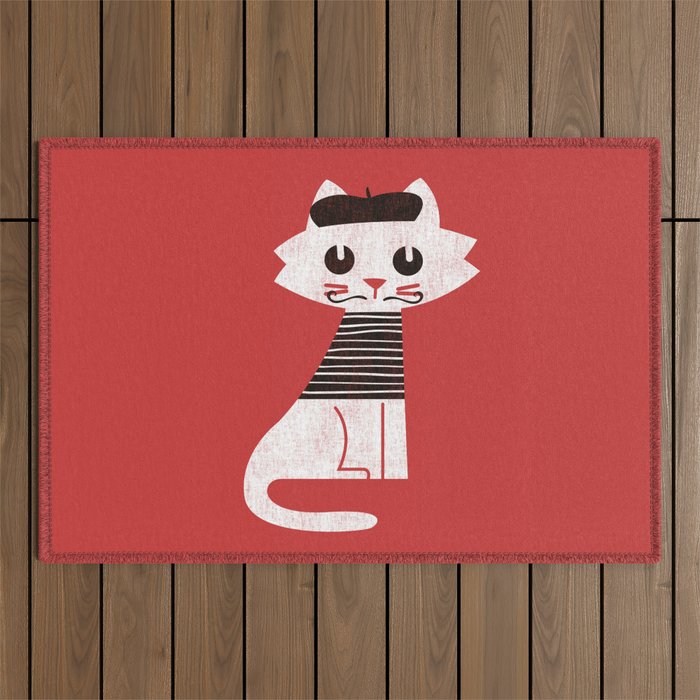 Mark the cat goes to Paris Outdoor Rug Gallery Image 1