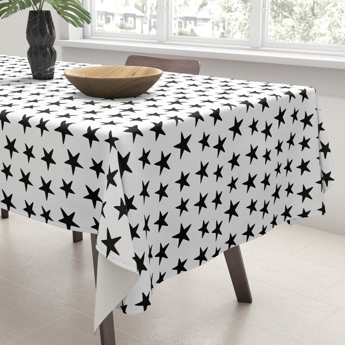 Star Pattern Black On White Tablecloth Gallery Image 3
