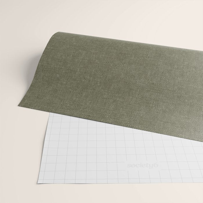 solid woven - dark sage Wrapping Paper Gallery Image 2