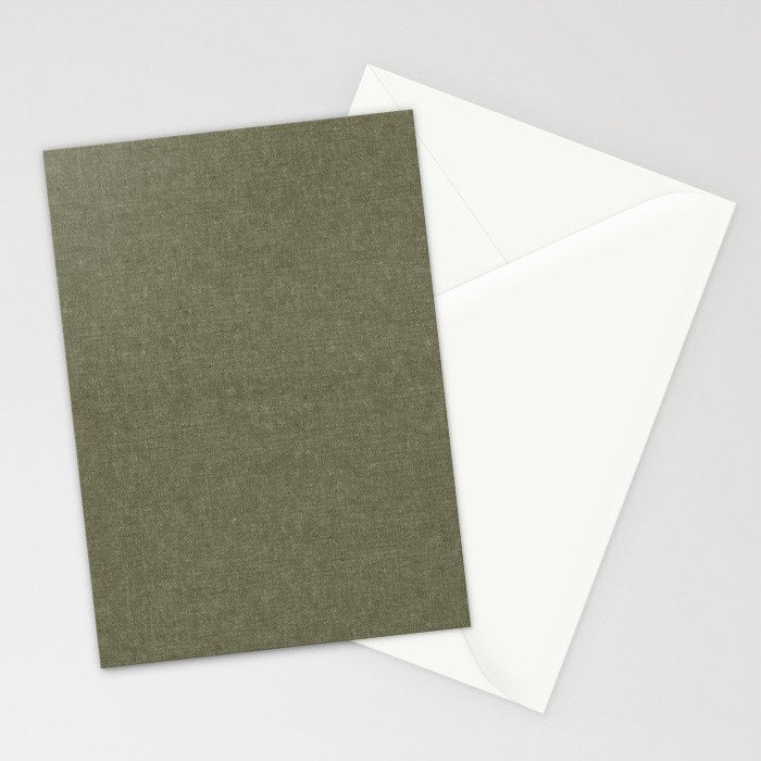 solid woven - dark sage Stationery Card Gallery Image 2