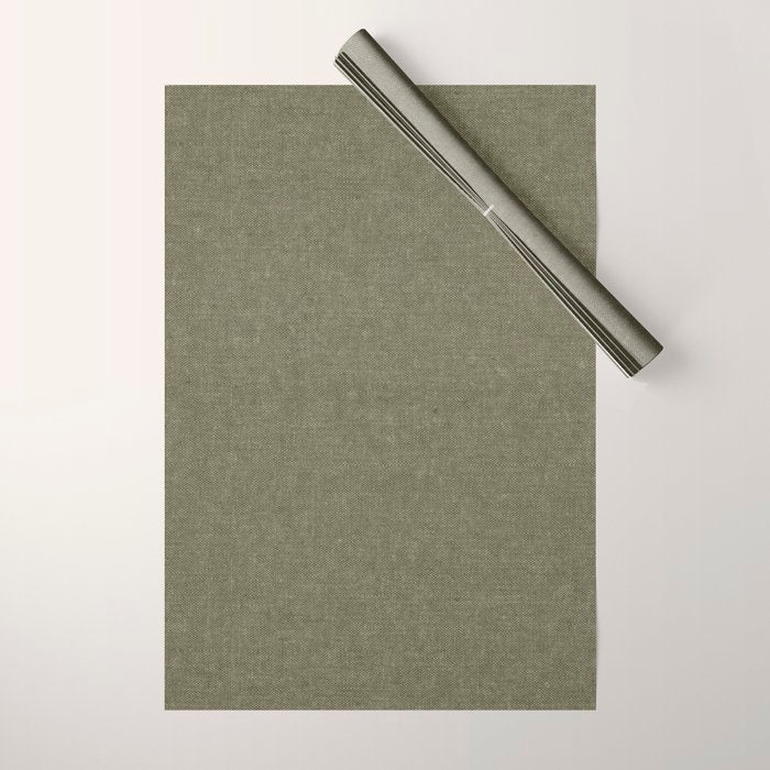 solid woven - dark sage Wrapping Paper Gallery Image 1