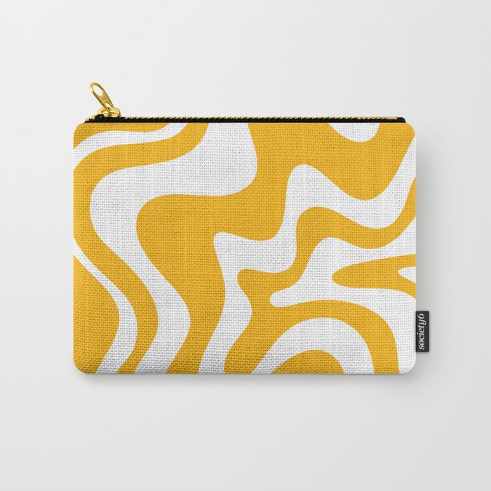 Marigold Liquid Swirl - Retro Modern Abstract Pattern in Yellow-Orange Carry All Pouch Gallery Image 1