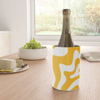 Marigold Liquid Swirl - Retro Modern Abstract Pattern in Yellow-Orange Wine Chiller Gallery Image 4