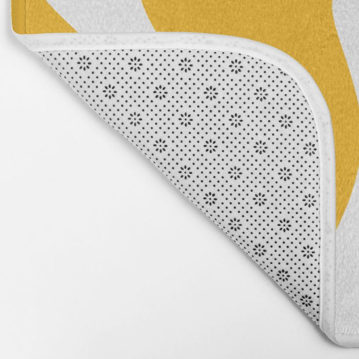 Marigold Liquid Swirl - Retro Modern Abstract Pattern in Yellow-Orange Bath Mat Gallery Image 2